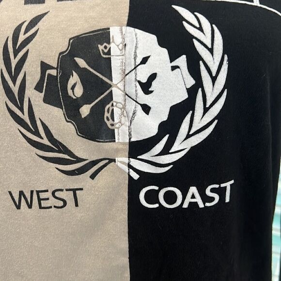 On Fire tan and black Los Angeles West Coast top M - Picture 3 of 10